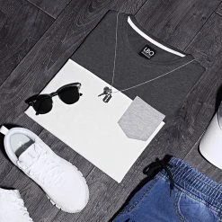 Coupon ✔️ Tee ⌛ Shirt Poche 191 Gris Anthracite Blanc de LBO 😍 -France LBO Soldes Boutique lbo 103137 FAB SHALBO 191 TPDT 20200529T103151 06