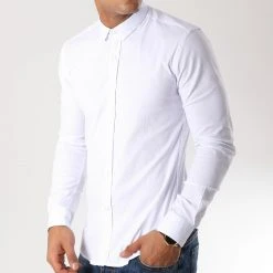 Remise ⭐ Chemise Manches Longues Slim Fit 112 Blanc de LBO ⭐ -France LBO Soldes Boutique lbo 103626 FAB SHALBO 112 20181015T154337 03
