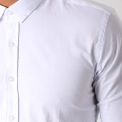 Remise ⭐ Chemise Manches Longues Slim Fit 112 Blanc de LBO ⭐ -France LBO Soldes Boutique lbo 103626 FAB SHALBO 112 20181015T154339 04
