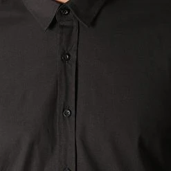 Bon marché 🎁 Chemise Manches Longues Slim Fit 158 Noir de LBO ⌛ -France LBO Soldes Boutique lbo 103635 FAB SHALBO 158 20190419T135616 03