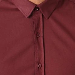 Offres 👏 Chemise Manches Longues Slim Fit 401 Bordeaux de LBO 🎉 -France LBO Soldes Boutique lbo 129494 fab shalbo 401 20180828T180843 03