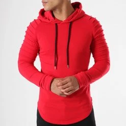 Remise ⌛ Sweat Capuche Oversize 410 Rouge de LBO 🔔