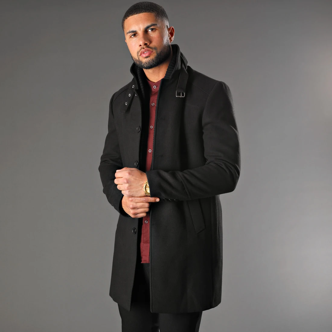 Remise 👍 Chemise Manches Longues Col Mao Slim Fit 402 Bordeaux de LBO ❤️ 7 Remise 👍 Chemise Manches Longues Col Mao Slim Fit 402 Bordeaux de LBO ❤️ – Image 5