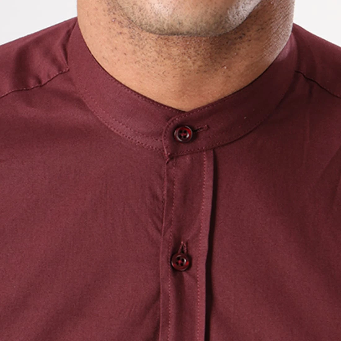 Remise 👍 Chemise Manches Longues Col Mao Slim Fit 402 Bordeaux de LBO ❤️ 4 Remise 👍 Chemise Manches Longues Col Mao Slim Fit 402 Bordeaux de LBO ❤️ – Image 2