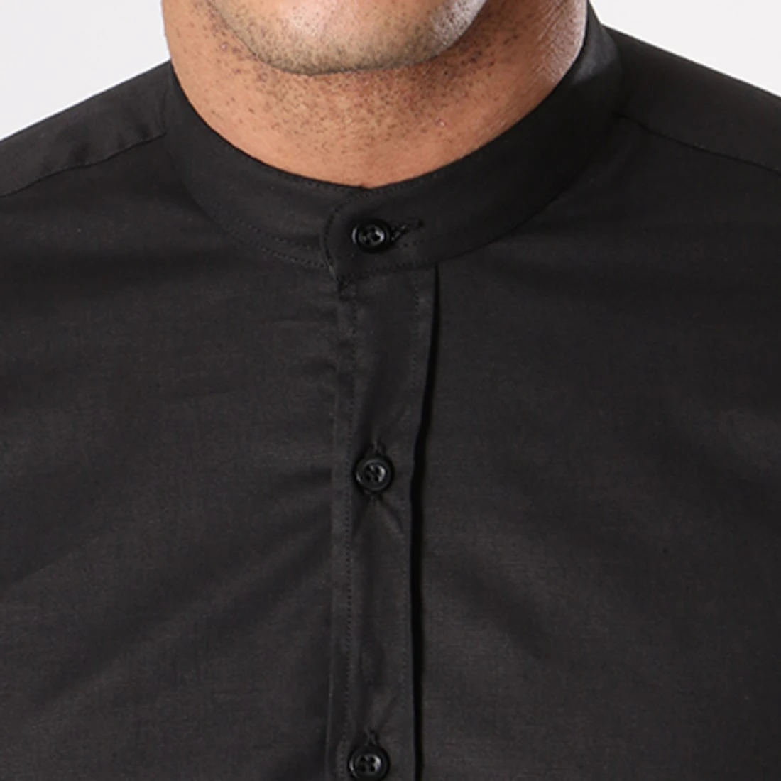 Grosses soldes 🔔 Chemise Manches Longues Col Mao Slim Fit 403 Noir de LBO ❤️ 4 Grosses soldes 🔔 Chemise Manches Longues Col Mao Slim Fit 403 Noir de LBO ❤️ – Image 2