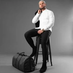 De gros 🎁 Chemise Manches Longues Col Mao Slim Fit 404 Blanc de LBO 🔔 -France LBO Soldes Boutique lbo 136703 FAB SHALBO 404 TPDT 20201216T094107 05