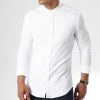 De gros 🎁 Chemise Manches Longues Col Mao Slim Fit 404 Blanc de LBO 🔔 -France LBO Soldes Boutique lbo 136703 fab shalbo 404 20180903T143458 01