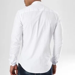 De gros 🎁 Chemise Manches Longues Col Mao Slim Fit 404 Blanc de LBO 🔔 -France LBO Soldes Boutique lbo 136703 fab shalbo 404 20180903T143458 05