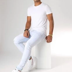 Promo ❤️ Jean Skinny ZD319-1 Bleu Wash de LBO 🛒 -France LBO Soldes Boutique lbo 151569 FAB LBO ZD319 1 DENIMLIGHTBLUE 20181008T084913 03