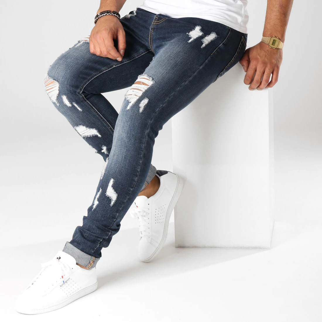 Meilleur prix 🎁 Jean Skinny LB054-8 Bleu Foncé de LBO ❤️ 3 Meilleur prix 🎁 Jean Skinny LB054-8 Bleu Foncé de LBO ❤️ – Image 2