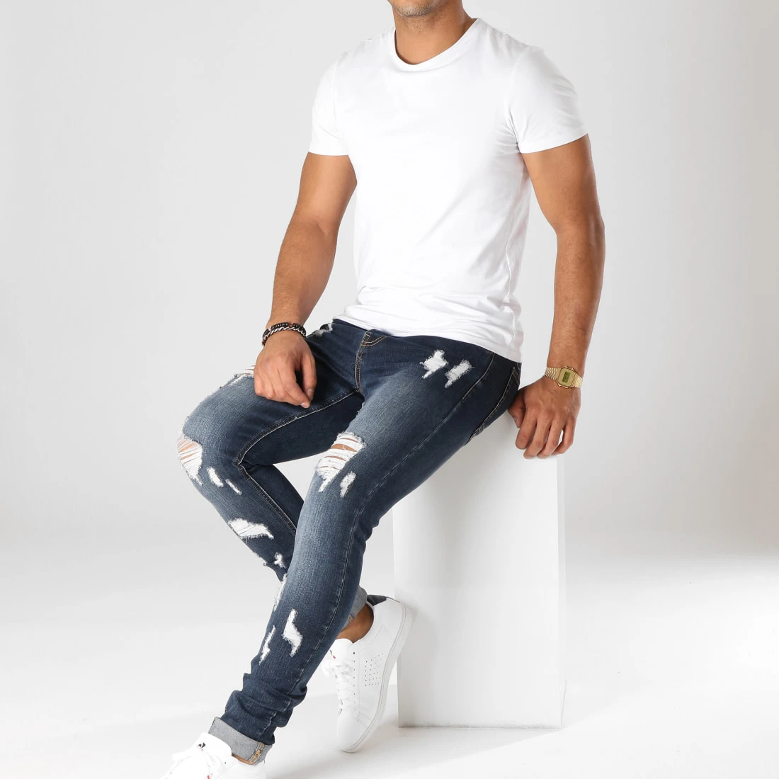 Meilleur prix 🎁 Jean Skinny LB054-8 Bleu Foncé de LBO ❤️ 4 Meilleur prix 🎁 Jean Skinny LB054-8 Bleu Foncé de LBO ❤️ – Image 3