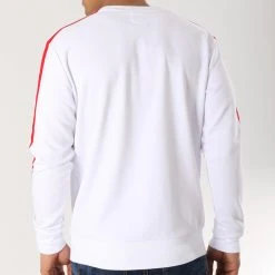 De gros ⌛ Sweat Crewneck Avec Bandes Bleu Blanc Rouge 580 Blanc de LBO ✨ -France LBO Soldes Boutique lbo 164342 FAB SHALBO 580 20181220T153412 05