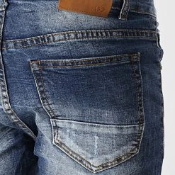 Meilleure vente ❤️ Short Jean Avec Dechirures LB054-B1 Bleu Brut de LBO 💯 -France LBO Soldes Boutique lbo 164506 FAB LBO LB054 B1 BRUT DESTR 20190305T140622 04