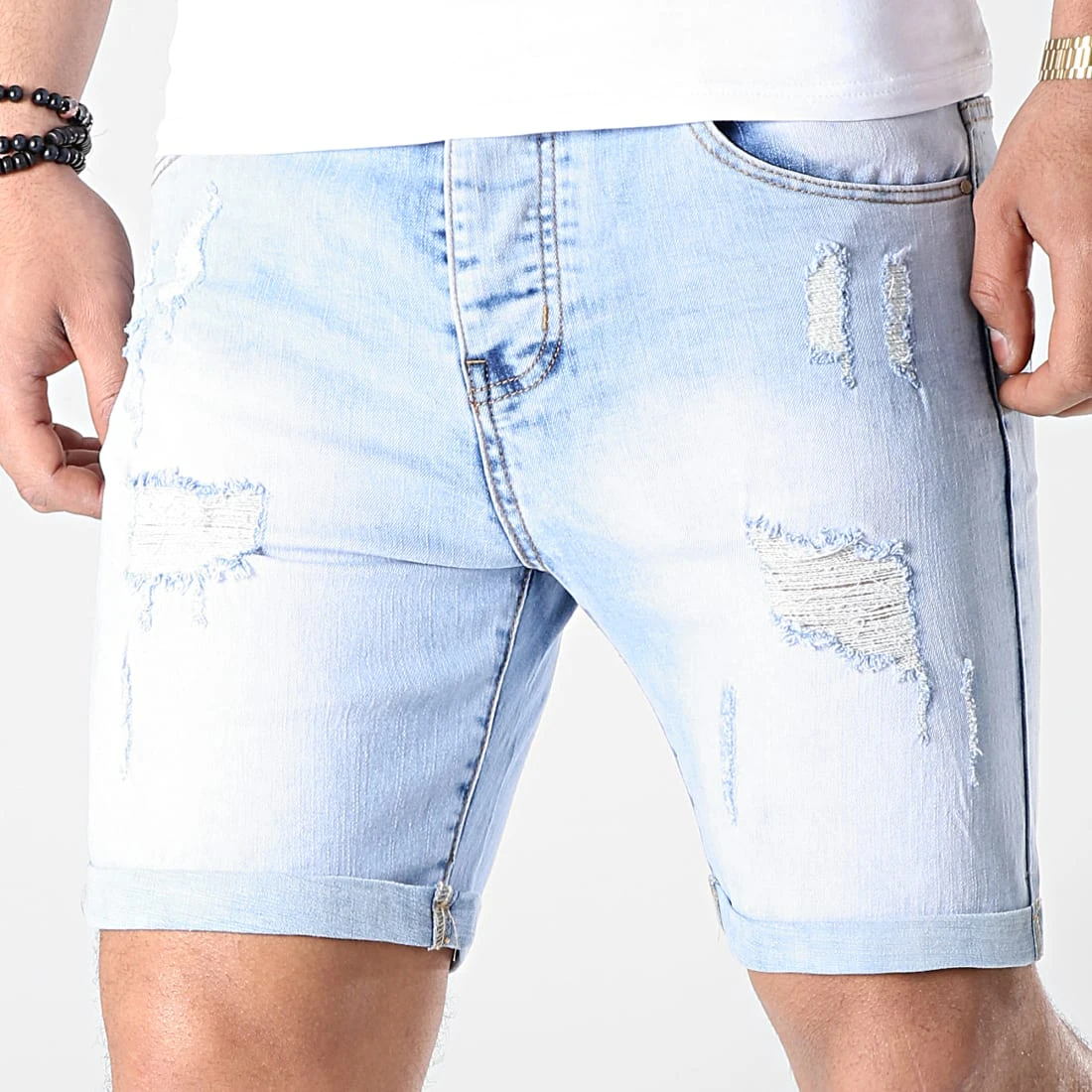 Acheter 💯 Short Jean Avec Dechirures LB054-B5 Bleu Clair de LBO 🛒 3 Acheter 💯 Short Jean Avec Dechirures LB054-B5 Bleu Clair de LBO 🛒