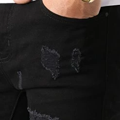 Meilleure vente 💯 Short Jean Avec Dechirures LB054-B7 Noir de LBO 🎁 -France LBO Soldes Boutique lbo 165415 FAB LBO LB054 B7 BLACK DESTR 20190415T085215 03
