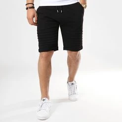 Meilleure vente 👏 Short Jogging Avec Empiecements 651 Noir de LBO ❤️ -France LBO Soldes Boutique lbo 173078 FAB SHALBO 651 20190228T135216 02