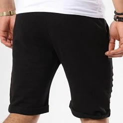 Meilleure vente 👏 Short Jogging Avec Empiecements 651 Noir de LBO ❤️ -France LBO Soldes Boutique lbo 173078 FAB SHALBO 651 20190228T135221 05