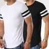 Bon marché 👍 Lot de 2 Tee Shirts Oversize Avec Bandes 718 Noir Et Blanc de LBO 💯 -France LBO Soldes Boutique lbo 173224 FAB SHALBO 718 20190327T164009 01