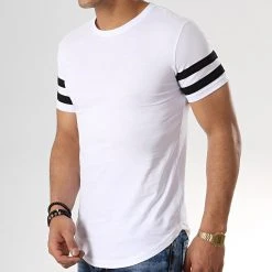 Bon marché 👍 Lot de 2 Tee Shirts Oversize Avec Bandes 718 Noir Et Blanc de LBO 💯 -France LBO Soldes Boutique lbo 173224 FAB SHALBO 718 20190327T164011 02