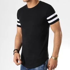 Bon marché 👍 Lot de 2 Tee Shirts Oversize Avec Bandes 718 Noir Et Blanc de LBO 💯 -France LBO Soldes Boutique lbo 173224 FAB SHALBO 718 20190327T164014 05
