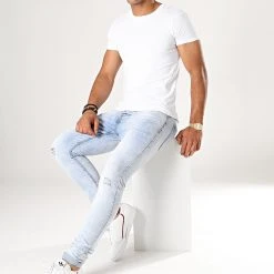 Vente flash ⭐ Jean Skinny 72175-5 Denim Bleu Wash de LBO 🔥 -France LBO Soldes Boutique lbo 179210 FAB LBO 72175 5 LIGHTBLUEDENIM 20190704T121057 03