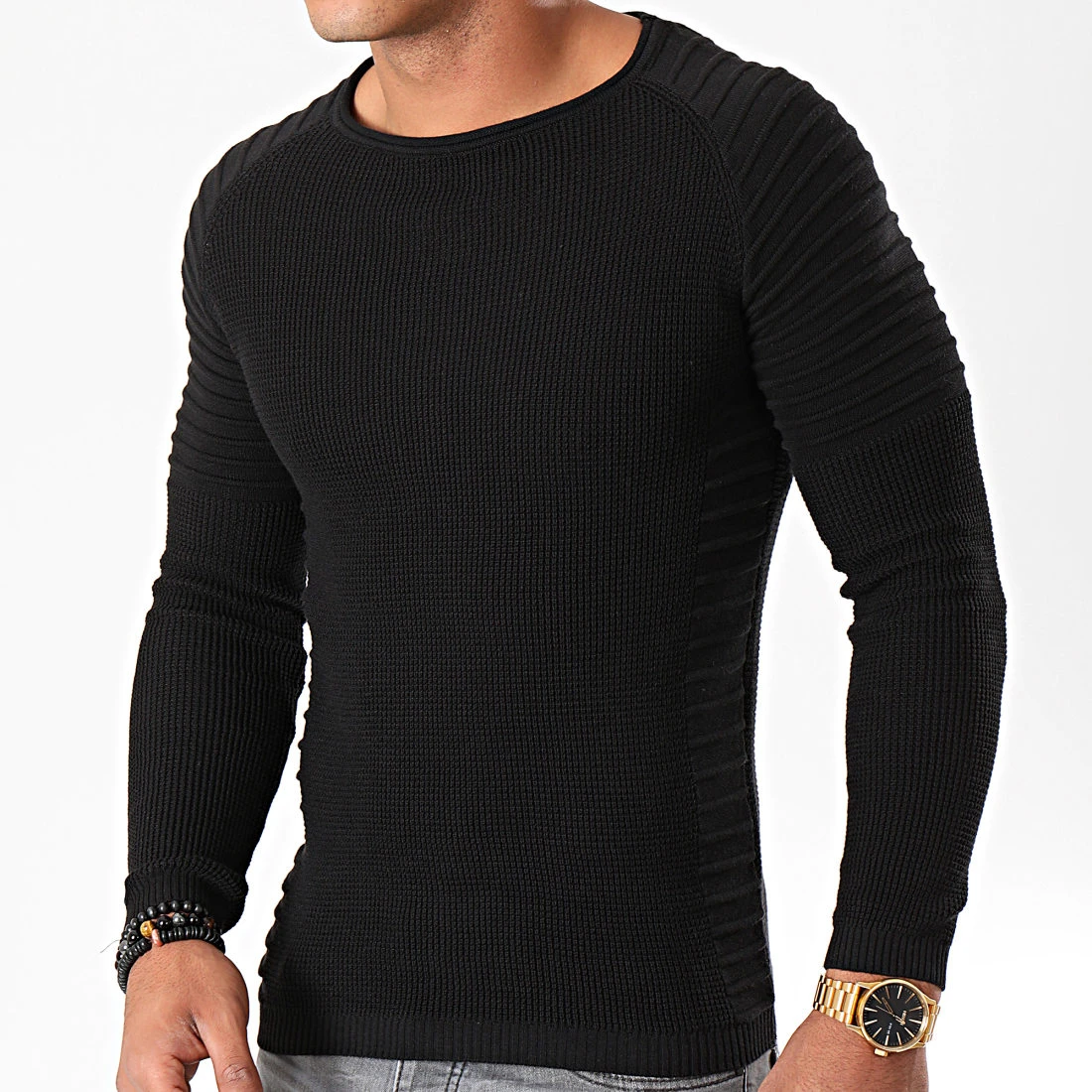 Coupon 🔥 Pull Avec Empiecement Uni JUM-09 Noir de LBO ❤️ 3 Coupon 🔥 Pull Avec Empiecement Uni JUM-09 Noir de LBO ❤️