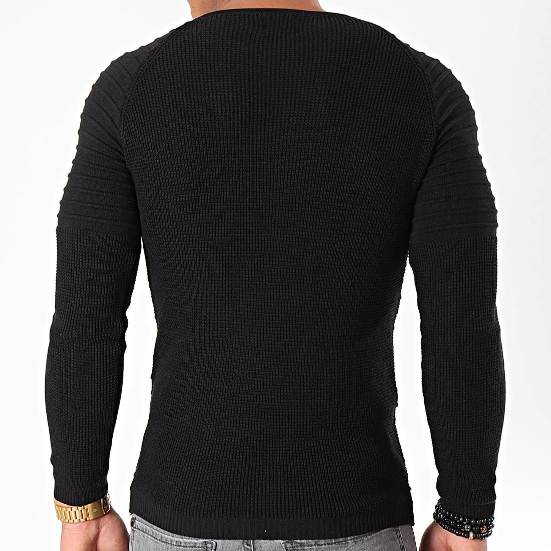 Coupon 🔥 Pull Avec Empiecement Uni JUM-09 Noir de LBO ❤️ 7 Coupon 🔥 Pull Avec Empiecement Uni JUM-09 Noir de LBO ❤️ – Image 5