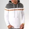 Coupon 🎉 Sweat Capuche Slim Fit Tricolore 843 Blanc Anthracite Camel de LBO 😉 -France LBO Soldes Boutique lbo 192060 FAB SHALBO 843 20190930T162820 02