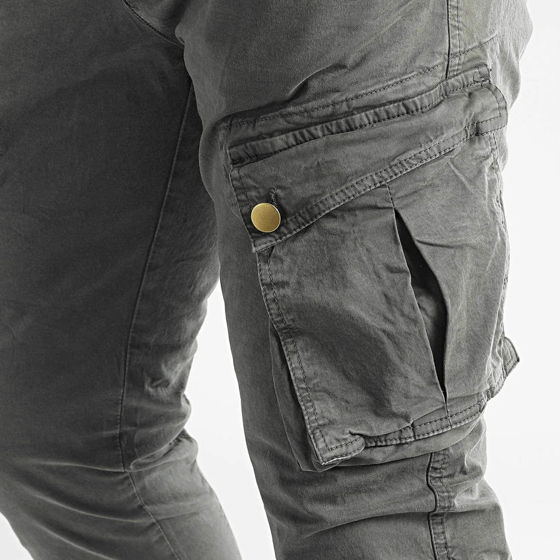 Bon marché ✨ Pantalon Cargo Skinny Jumbo Gris Anthracite de LBO ❤️ 4 Bon marché ✨ Pantalon Cargo Skinny Jumbo Gris Anthracite de LBO ❤️ – Image 2