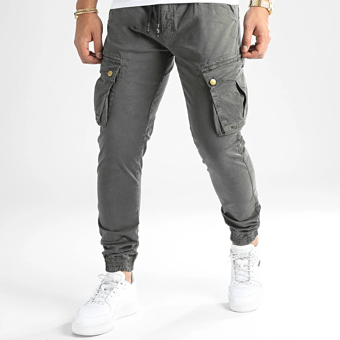 Bon marché ✨ Pantalon Cargo Skinny Jumbo Gris Anthracite de LBO ❤️ 3 Bon marché ✨ Pantalon Cargo Skinny Jumbo Gris Anthracite de LBO ❤️