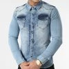 Tout neuf ✔️ Chemise Manches Longues Jean Super Skinny Fit 979 Bleu Denim de LBO 👏 -France LBO Soldes Boutique lbo 192315 FAB SHALBO 979 20220131T145206 01