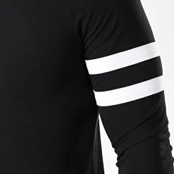 Coupon ⭐ Tee Shirt Manches Longues Avec Bandes Blanches 887 Noir de LBO 🤩 -France LBO Soldes Boutique lbo 192914 FAB SHALBO 887 20190919T114027 03