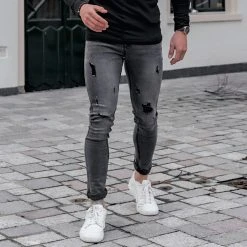 Le moins cher 🎉 Jean Skinny Avec Déchirures 72148-U3 Gris Foncé Denim de LBO ❤️ -France LBO Soldes Boutique lbo 203016 FAB LBO 72148 U3 GREYDENIM 20210108T151813 05