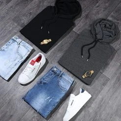 Meilleure affaire 😀 Lot De 2 Sweats Capuche 969 Gris Anthracite Et Noir de LBO ⭐ -France LBO Soldes Boutique lbo 203670 FAB SHALBO 969 20191213T083608 05