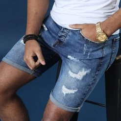 Budget ⌛ Short Jean Avec Dechirures B77005 Bleu Medium de LBO 🌟 -France LBO Soldes Boutique lbo 204810 FAB LBO B77005 MEDIUM DESTR 20200106T155151 06