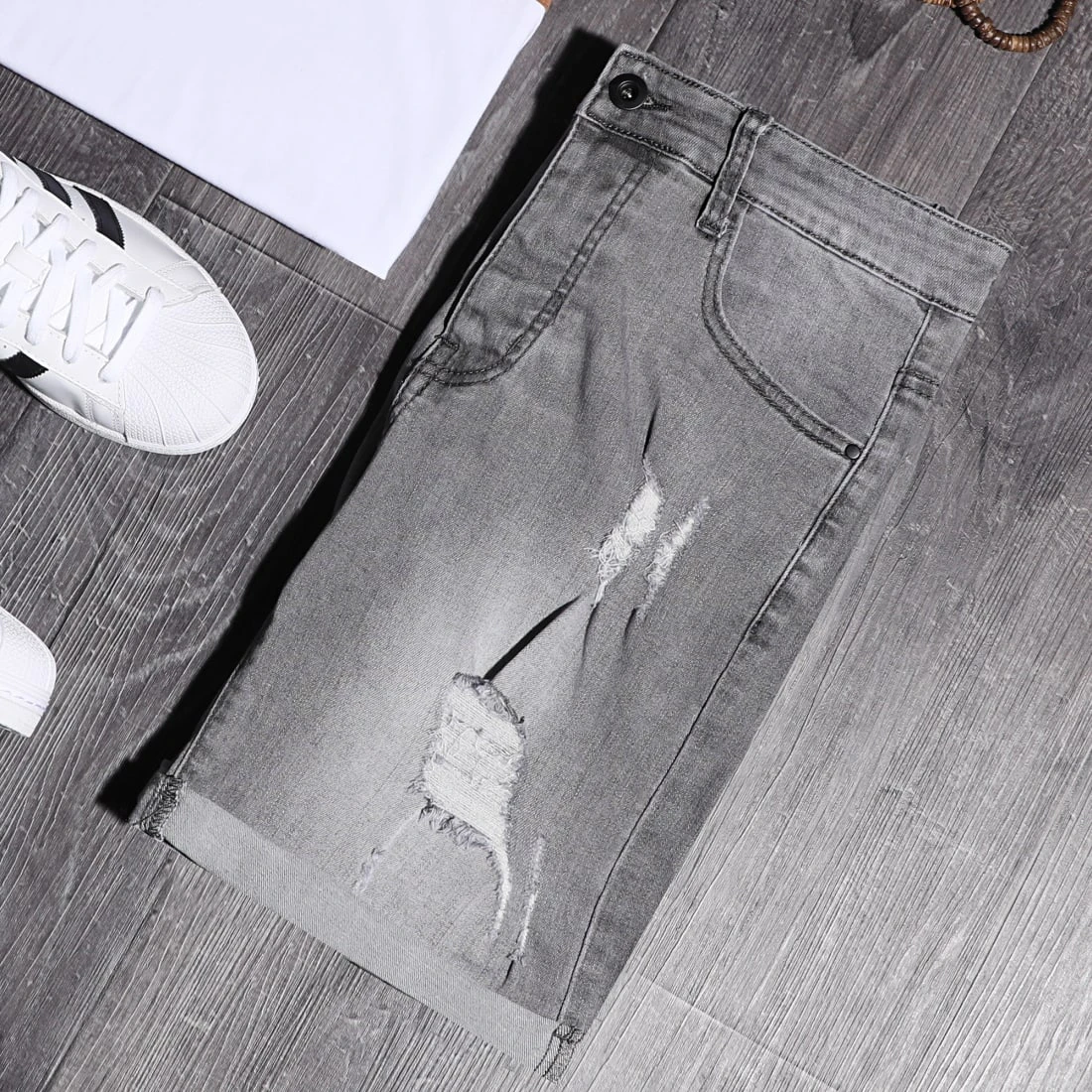 Acheter ❤️ Short Jean Avec Dechirures LB054-B52 Gris de LBO ⌛ 8 Acheter ❤️ Short Jean Avec Dechirures LB054-B52 Gris de LBO ⌛ – Image 6