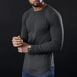 Budget ❤️ Lot De 2 Tee ❤️ Shirts Oversize Manches Longues Unis 961 Gris Anthracite Et Noir de LBO ✨ -France LBO Soldes Boutique lbo 205172 FAB SHALBO 961 20200106T112703 06