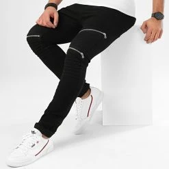 Meilleure vente 👍 Jean Skinny Avec Zips L818 Noir de LBO 🎉 -France LBO Soldes Boutique lbo 208392 FAB LBO L1818 BLACK 20200114T164840 02