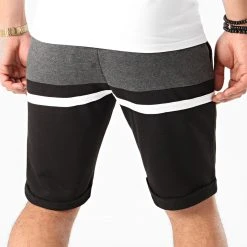 Promo ✔️ Short Jogging Tricolore 1059 Noir Anthracite Blanc de LBO 🔔 6 Promo ✔️ Short Jogging Tricolore 1059 Noir Anthracite Blanc de LBO 🔔 -France LBO Soldes Boutique lbo 211307 FAB SHALBO 1059 20200327T112145 02