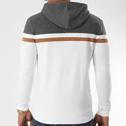 Tout neuf ✨ Sweat Zippé Capuche Tricolore 1138 Blanc Anthracite Camel de LBO 🤩 -France LBO Soldes Boutique lbo 219561 FAB SHALBO 1138 20200603T110747 04