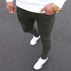 De gros 🧨 Jean Skinny Avec Déchirures LB054K20 Khaki de LBO 🎁 -France LBO Soldes Boutique lbo 221360 FAB LBO LB054K20 KAKIDENIM TPDT 20201124T110435 07