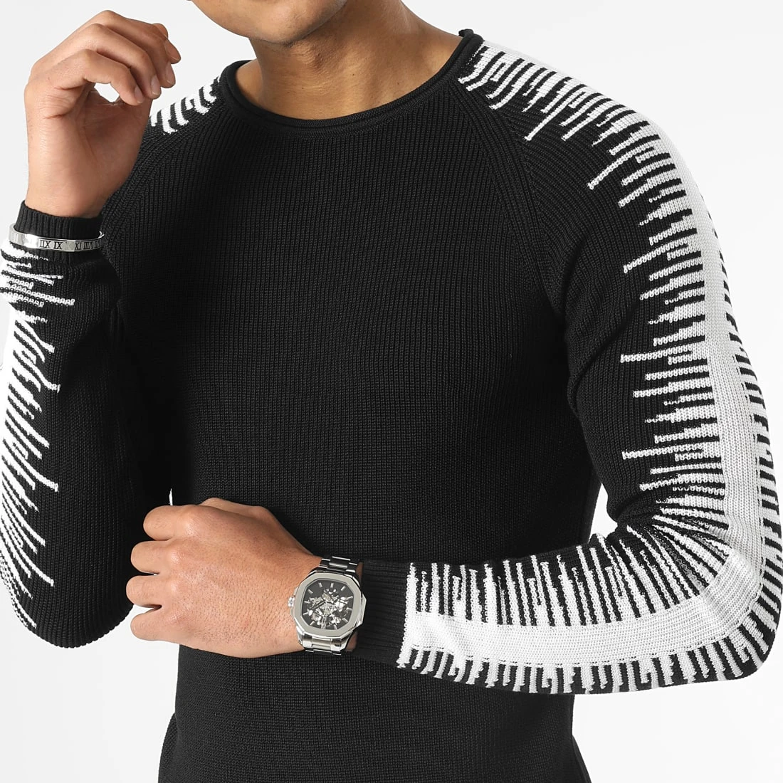 Le moins cher 🛒 Pull JUM-37 Noir Blanc de LBO 🧨 4 Le moins cher 🛒 Pull JUM-37 Noir Blanc de LBO 🧨 – Image 2