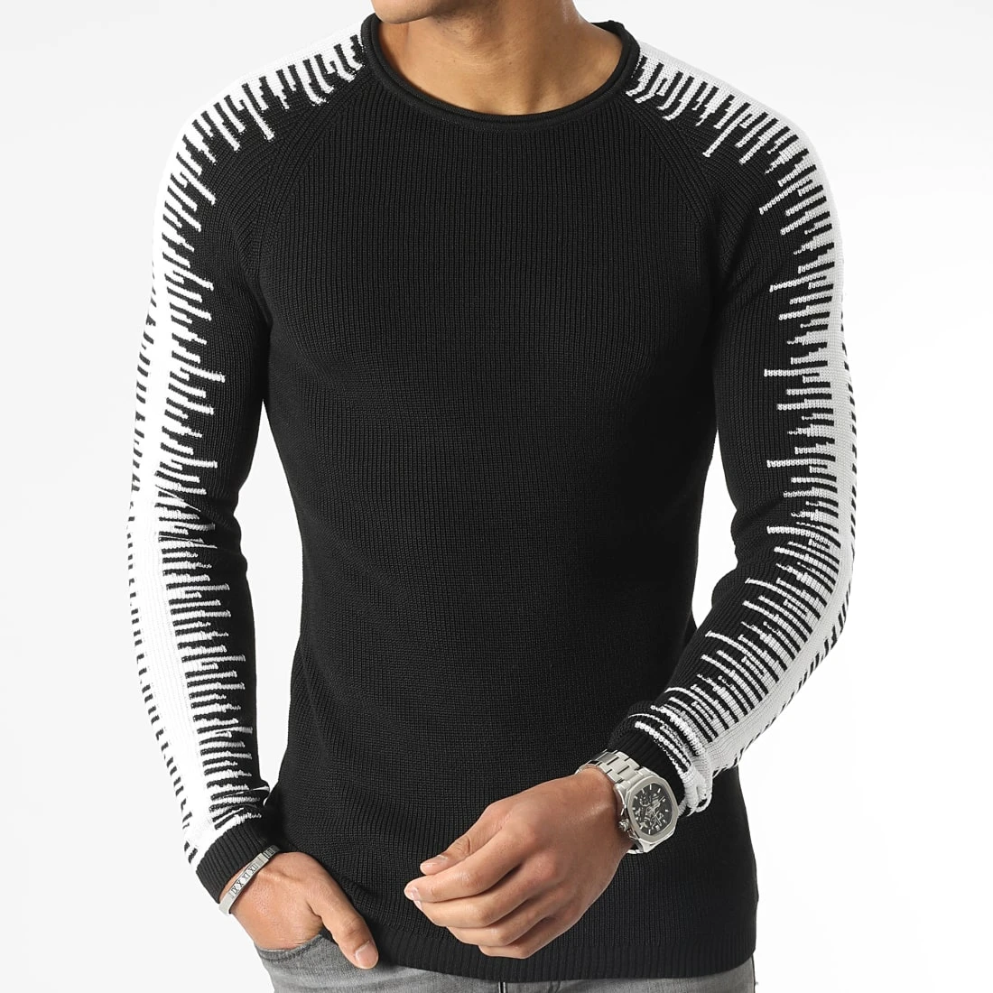 Le moins cher 🛒 Pull JUM-37 Noir Blanc de LBO 🧨 3 Le moins cher 🛒 Pull JUM-37 Noir Blanc de LBO 🧨