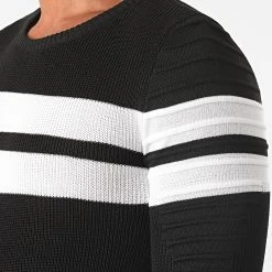 Remise ⌛ Pull JUM-38 Noir Blanc de LBO 🥰 -France LBO Soldes Boutique lbo 222374 FAB LBO 1006 JUM 38 20200811T114321 02