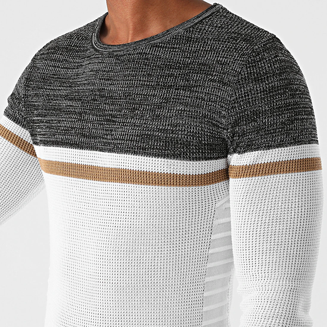 Acheter ⌛ Pull Tricolore JUM-39 Blanc Noir Chiné Marron de LBO 🤩 4 Acheter ⌛ Pull Tricolore JUM-39 Blanc Noir Chiné Marron de LBO 🤩 – Image 2