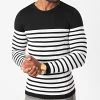 Coupon 🔔 Pull Slim Fit A Rayures JUM-45 Noir Blanc de LBO 🌟 -France LBO Soldes Boutique lbo 222393 FAB LBO 1006 JUM 45 20200811T114515 01