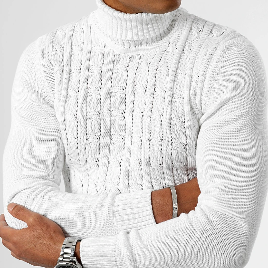 Budget 🧨 Pull Col Roulé Torsades JUM-46 Blanc de LBO ⭐ 4 Budget 🧨 Pull Col Roulé Torsades JUM-46 Blanc de LBO ⭐ – Image 2