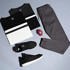 Meilleur prix 💯 Lot de 2 Tee 😍 Shirts Tricolore 1241 Gris Anthracite Blanc Noir de LBO ✨ -France LBO Soldes Boutique lbo 225832 FAB SHALBO 1241 20200827T152948 05