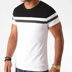 Meilleur prix 💯 Lot de 2 Tee 😍 Shirts Tricolore 1241 Gris Anthracite Blanc Noir de LBO ✨ -France LBO Soldes Boutique lbo 225832 FAB SHALBO 1241 20200901T140158 02