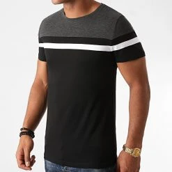 Meilleur prix 💯 Lot de 2 Tee 😍 Shirts Tricolore 1241 Gris Anthracite Blanc Noir de LBO ✨ -France LBO Soldes Boutique lbo 225832 FAB SHALBO 1241 20200901T140205 03